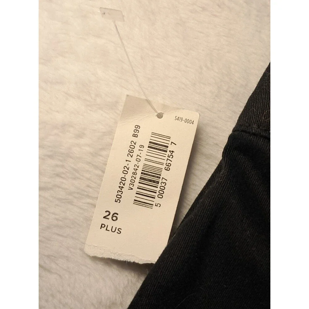Old Navy Plus Pull On Black Pants Woven Cotton Elastane Size 26 NWT